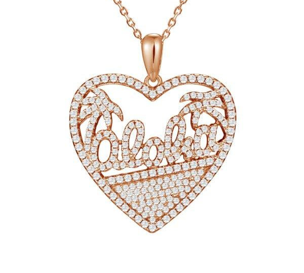 Pavé Aloha Heart Pendant Pendant Island by Koa Nani Rose Gold 