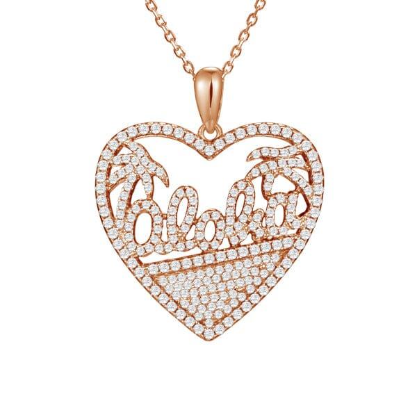 Pavé Aloha Heart Pendant Pendant Island by Koa Nani Rose Gold 