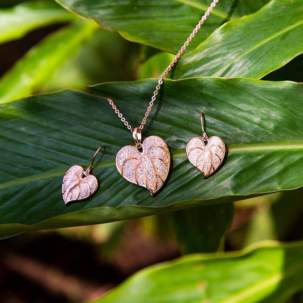Pavé Anthurium Earrings Earrings Island by Koa Nani 