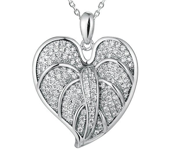 Pavé Anthurium Pendant Pendant Island by Koa Nani White Gold 