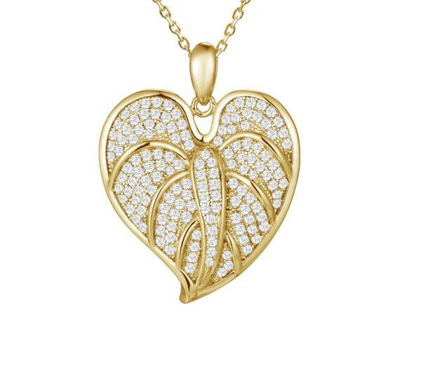 Pavé Anthurium Pendant Pendant Island by Koa Nani Yellow Gold 