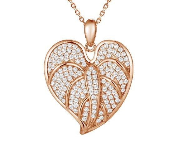 Pavé Anthurium Pendant Pendant Island by Koa Nani Rose Gold 