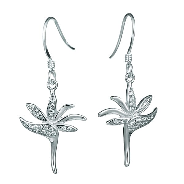 Pavé Bird of Paradise Earrings Earrings Island by Koa Nani White Gold 