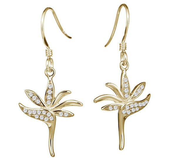 Pavé Bird of Paradise Earrings Earrings Island by Koa Nani Yellow Gold 