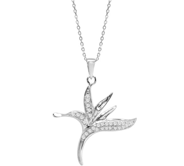 Pavé Bird of Paradise Pendant Pendant Island by Koa Nani White Gold 