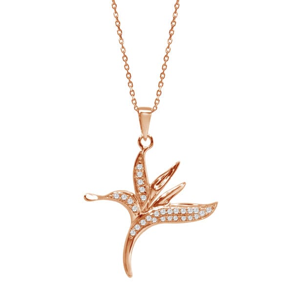 Pavé Bird of Paradise Pendant Pendant Island by Koa Nani Rose Gold 
