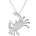 The picture shows a 14K white gold pavé diamond blue crab pendant.