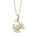 The picture shows a small 14K yellow gold pavé diamond blue crab pendant.