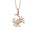 The picture shows a small 14K rose gold pavé diamond blue crab pendant.