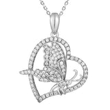 Pavé Butterfly Heart Pendant Pendant Island by Koa Nani White Gold 