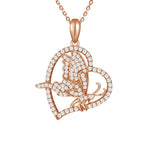 Pavé Butterfly Heart Pendant Pendant Island by Koa Nani Rose Gold 