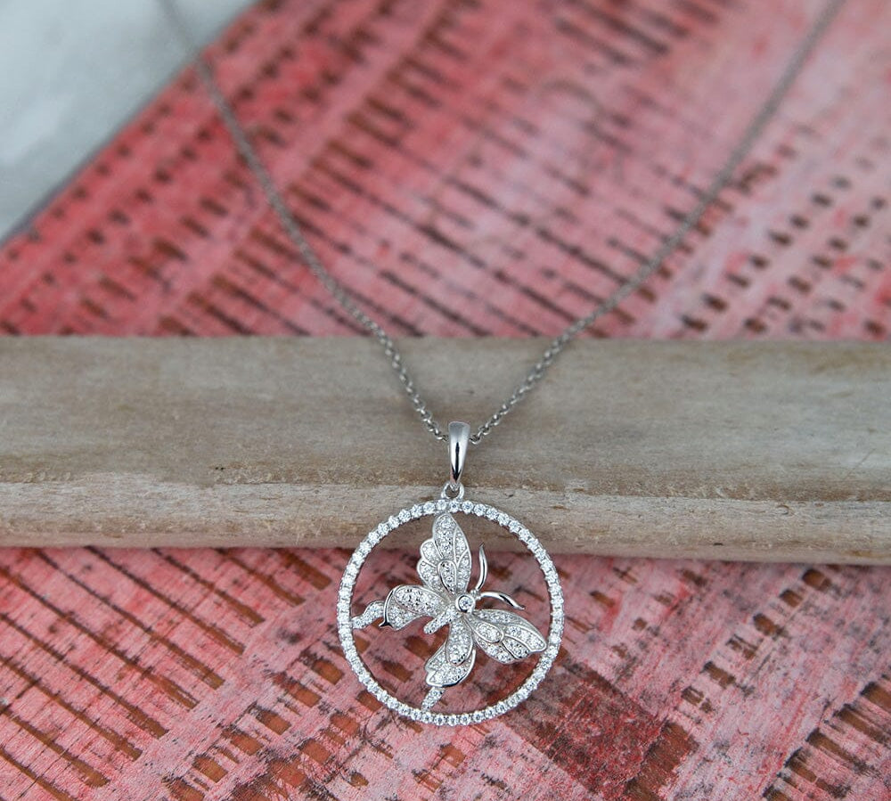Pavé Butterfly Infinity Pendant Pendant Island by Koa Nani 
