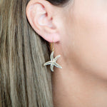 Pavé Dancing Hokuhele Earrings Earrings Island by Koa Nani Yellow Gold 