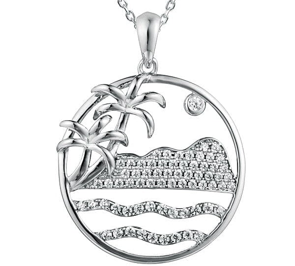 Pavé Diamond Head Pendat Pendant Island by Koa Nani White Gold 