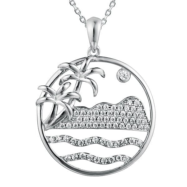 Pavé Diamond Head Pendat Pendant Island by Koa Nani White Gold 