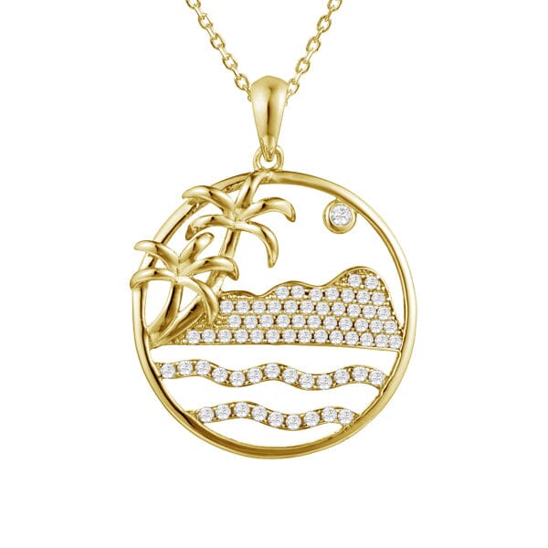 Pavé Diamond Head Pendat Pendant Island by Koa Nani Yellow Gold 