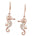 The picture shows a 14K rose gold pavé diamond seahorse hook earrings.