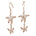 The picture shows a pair of 14K yellow gold pavé diamond starfish hook earrings.