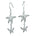 The picture shows a pair of 14K white gold pavé diamond starfish hook earrings.
