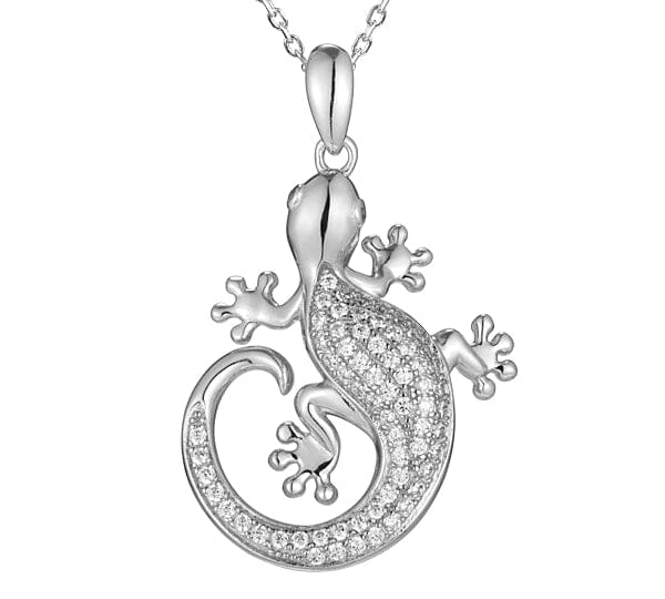 Pavé Gold Dust Gecko Pendant Pendant Island by Koa Nani White Gold 