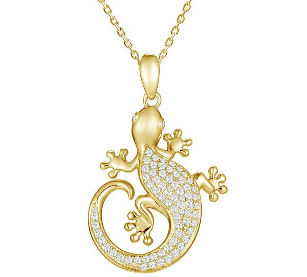 Pavé Gold Dust Gecko Pendant Pendant Island by Koa Nani Yellow Gold 