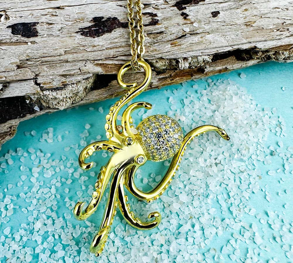Pavé Golden Octopus Pendant Pendant Island by Koa Nani 