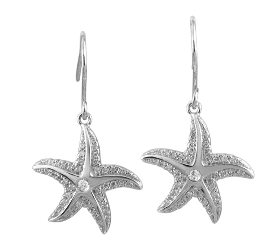 Pavé Hau'oli Starfish Earrings Earrings Island by Koa Nani White Gold 