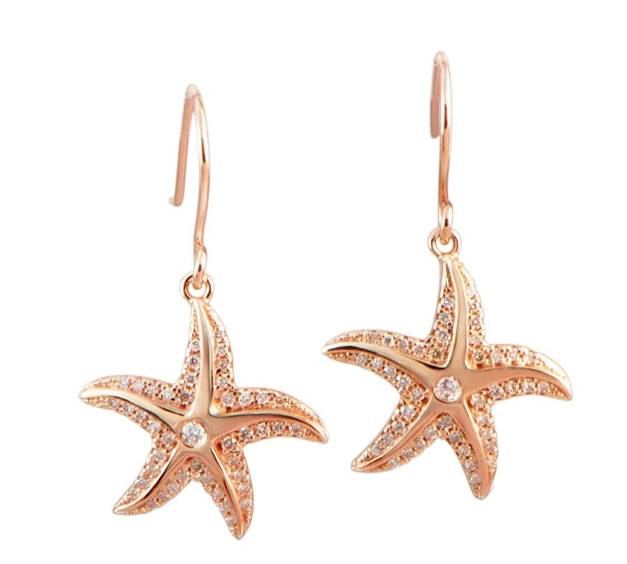 Pavé Hau'oli Starfish Earrings Earrings Island by Koa Nani Rose Gold 