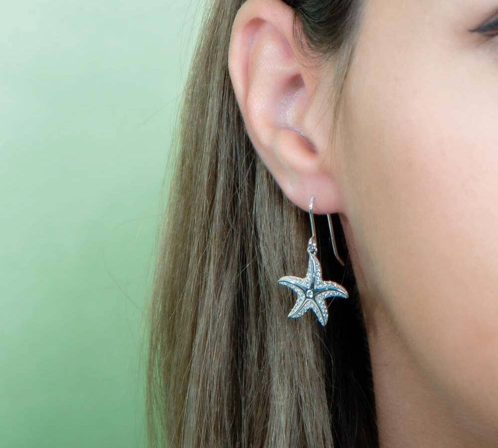 Pavé Hau'oli Starfish Earrings Earrings Island by Koa Nani 