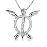 Pavé Hawaiian Honu Pendant Pendant Island by Koa Nani White Gold 