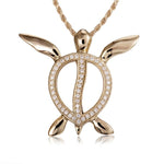 Pavé Hawaiian Honu Pendant Pendant Island by Koa Nani Yellow Gold 