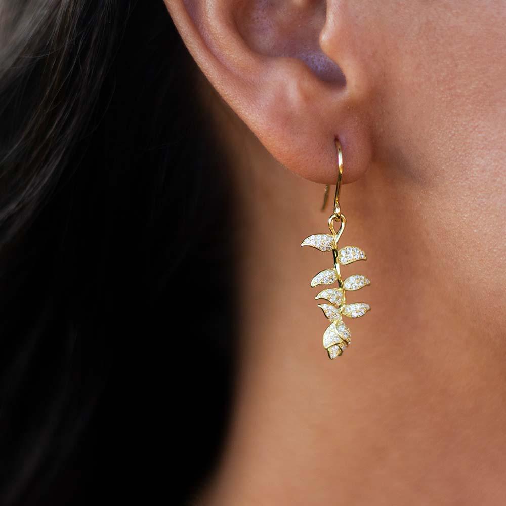 Pavé Heliconia Earrings Earrings Island by Koa Nani 