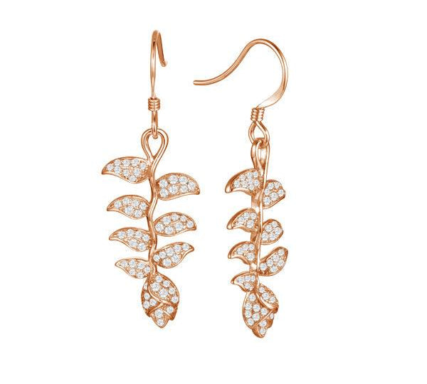 Pavé Heliconia Earrings Earrings Island by Koa Nani Rose Gold 