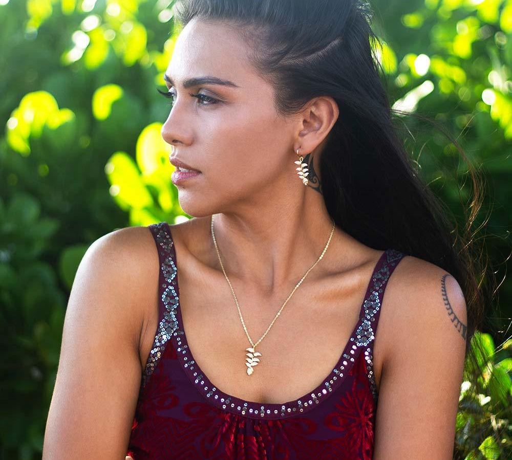 Pavé Heliconia Earrings Earrings Island by Koa Nani 