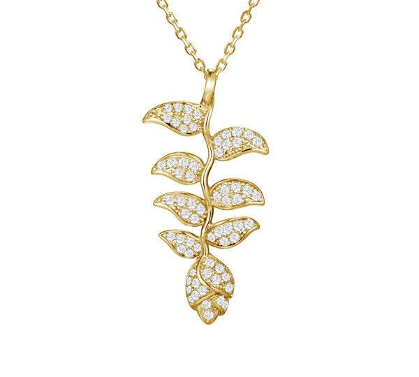 Pavé Heliconia Pendant Pendant Island by Koa Nani Yellow Gold 