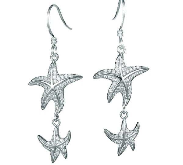 Pavé Hokuhele Aloha Earrings Earrings Island by Koa Nani White Gold 