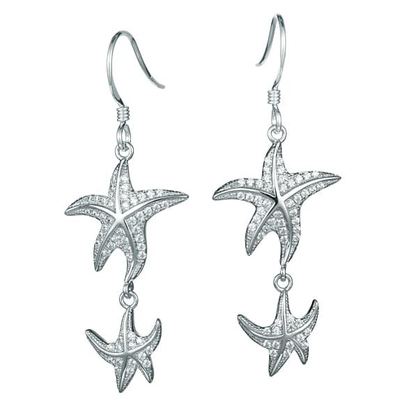 Pavé Hokuhele Aloha Earrings Earrings Island by Koa Nani White Gold 