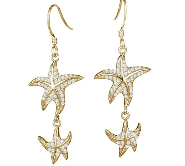 Pavé Hokuhele Aloha Earrings Earrings Island by Koa Nani Yellow Gold 