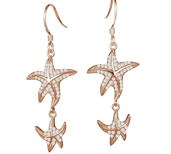 Pavé Hokuhele Aloha Earrings Earrings Island by Koa Nani Rose Gold 