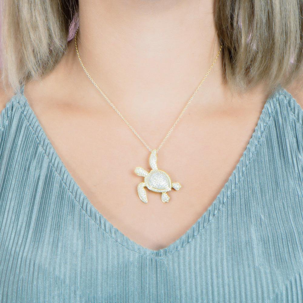Pavé Honolulu Honu Pendant Pendant Island by Koa Nani 