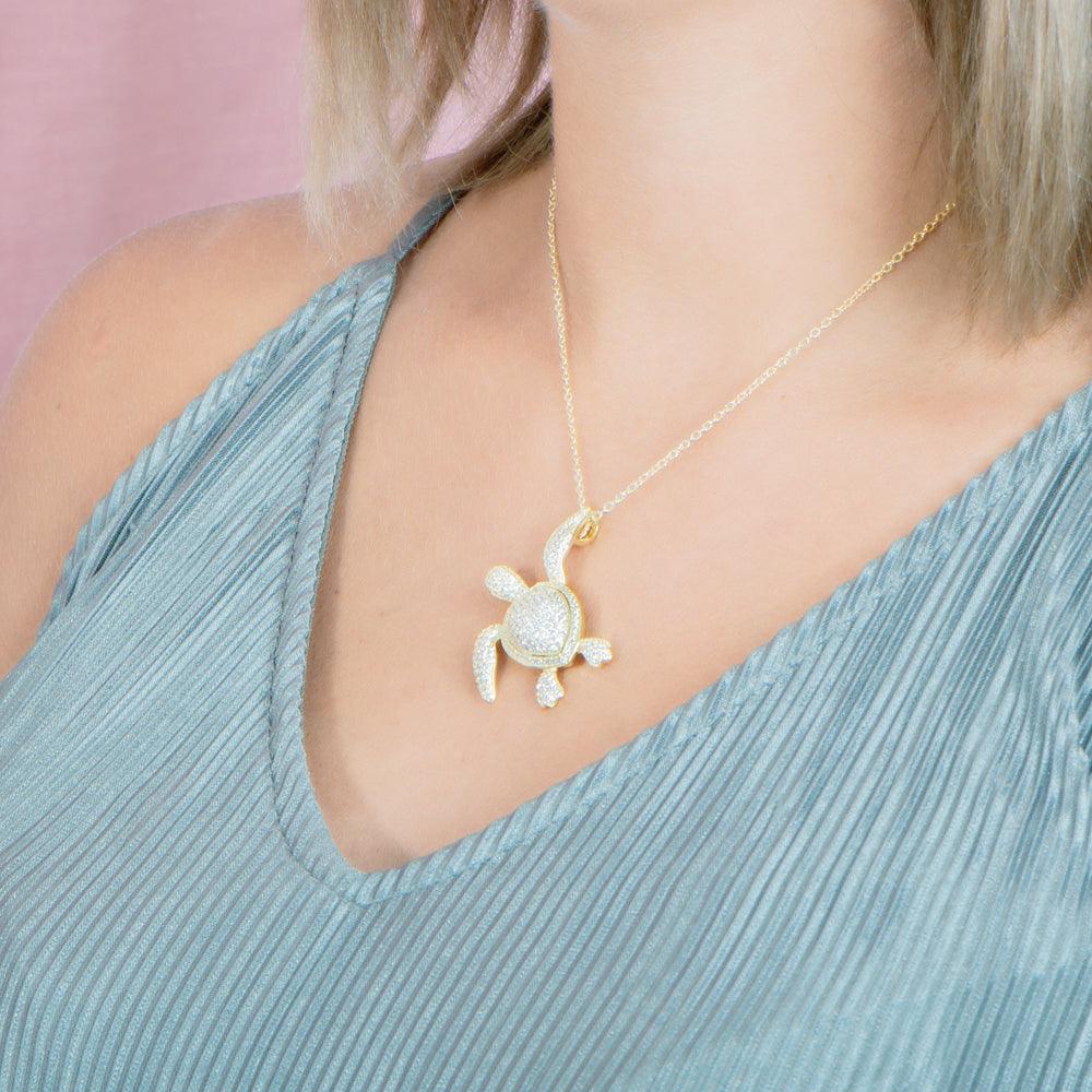 Pavé Honolulu Honu Pendant Pendant Island by Koa Nani 