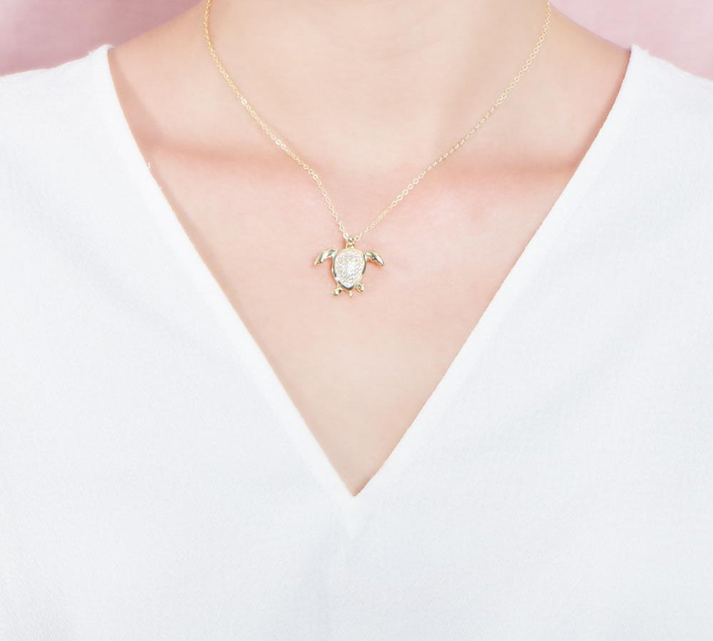 Pavé Honu Pendant Pendant Island by Koa Nani 