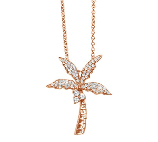Pavé King Palm Tree Pendant Pendant Island by Koa Nani Rose Gold 
