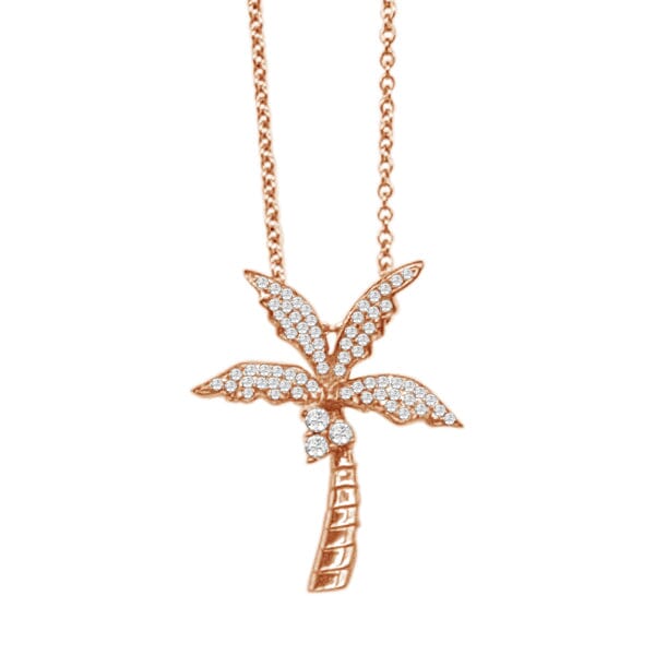 Pavé King Palm Tree Pendant Pendant Island by Koa Nani Rose Gold 
