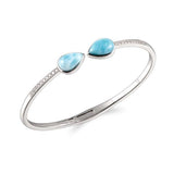 Pavé Larimar Teardrop Bangle Bangle Island by Koa Nani 