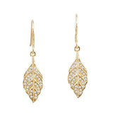 Pavé Maile Leaf Earrings Earrings Island by Koa Nani Yellow Gold 
