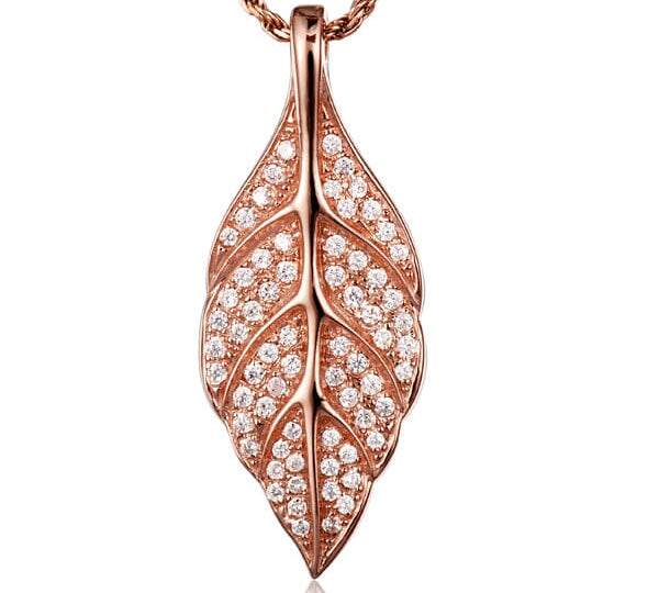 Pavé Maile Leaf Pendant Pendant Island by Koa Nani 