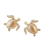 Pavé Maui Honu Stud Earrings Earrings Island by Koa Nani 