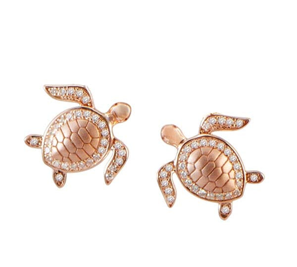Pavé Maui Honu Stud Earrings Earrings Island by Koa Nani 