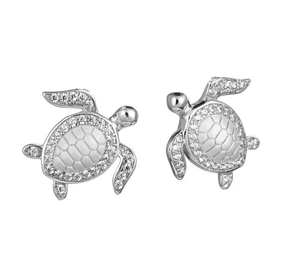 Pavé Maui Honu Stud Earrings Earrings Island by Koa Nani 